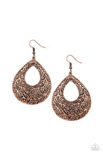 Load image into Gallery viewer, Flirtatiously Flourishing- Copper Earrings- Paparazzi Accessories