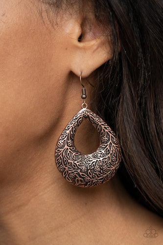 Flirtatiously Flourishing- Copper Earrings- Paparazzi Accessories