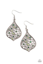 Load image into Gallery viewer, Full Out Florals- Green and Silver Earrings- Paparazzi Accessories