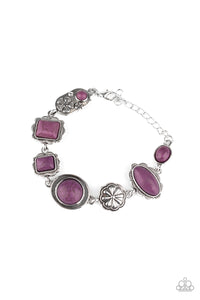 Gorgeously Groundskeeper- Purple and Silver Bracelet- Paparazzi Accessories