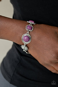 Gorgeously Groundskeeper- Purple and Silver Bracelet- Paparazzi Accessories