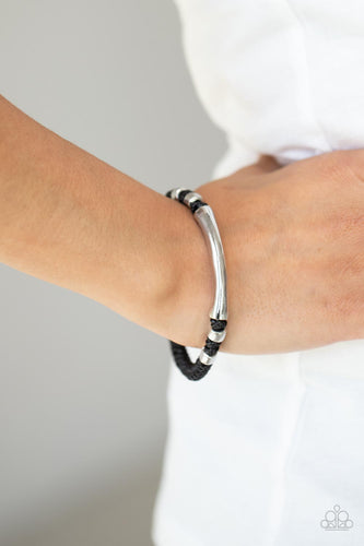 Grounded In Grit- Black and Silver Bracelet- Paparazzi Accessories