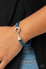 Load image into Gallery viewer, HAUTE Button Topic- Blue and Silver Bracelet- Paparazzi Accessories