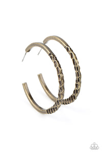 Imprinted Intensity- Brass Earrings- Paparazzi Accessories