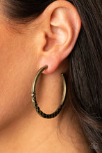 Load image into Gallery viewer, Imprinted Intensity- Brass Earrings- Paparazzi Accessories