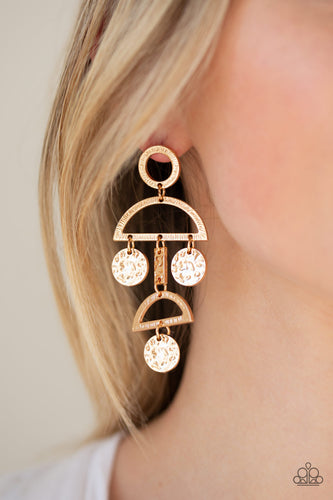 Incan Eclipse- Gold Earrings- Paparazzi Accessories