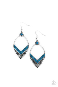 Indigenous Intentions- Blue and Silver Earrings- Paparazzi Accessories