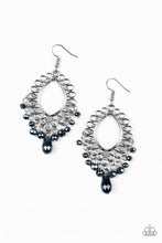 Load image into Gallery viewer, Just Say NOIR- Blue and Silver Earrings- Paparazzi Accessories