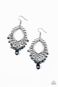 Just Say NOIR- Blue and Silver Earrings- Paparazzi Accessories