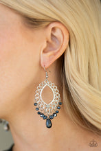 Load image into Gallery viewer, Just Say NOIR- Blue and Silver Earrings- Paparazzi Accessories