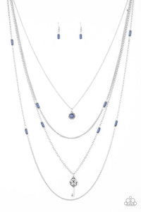 Key Keynote- Blue and Silver Necklace- Paparazzi Accessories