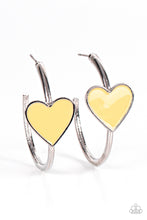 Load image into Gallery viewer, Kiss Up- Yellow and Silver Earrings- Paparazzi Accessories