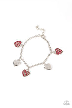 Load image into Gallery viewer, Lusty Lockets- Red and Silver Bracelet- Paparazzi Accessories