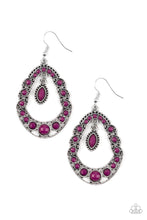 Load image into Gallery viewer, Malibu Mardi Gras- Purple and Silver Earrings- Paparazzi Accessories