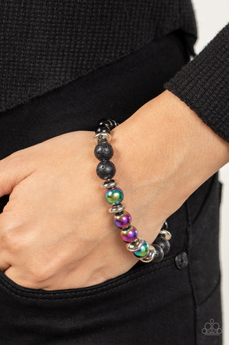 Mega Metamorphic- Multicolored Black Bracelet- Paparazzi Accessories