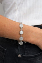 Load image into Gallery viewer, Ms. GLOW-It-All- White and Silver Bracelet- Paparazzi Accessories