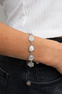 Ms. GLOW-It-All- White and Silver Bracelet- Paparazzi Accessories