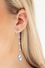 Load image into Gallery viewer, Must Love Diamonds- White and Silver Earrings- Paparazzi Accessories