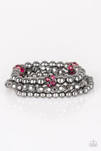 Load image into Gallery viewer, Noticeably Noir- Pink and Gunmetal Bracelets- Paparazzi Accessories