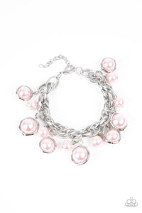 Orbiting Opulence- Pink and Silver Bracelet- Paparazzi Accessories