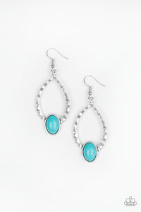 Pony Up- Blue and Silver Earrings- Paparazzi Accessories