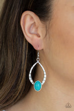 Load image into Gallery viewer, Pony Up- Blue and Silver Earrings- Paparazzi Accessories