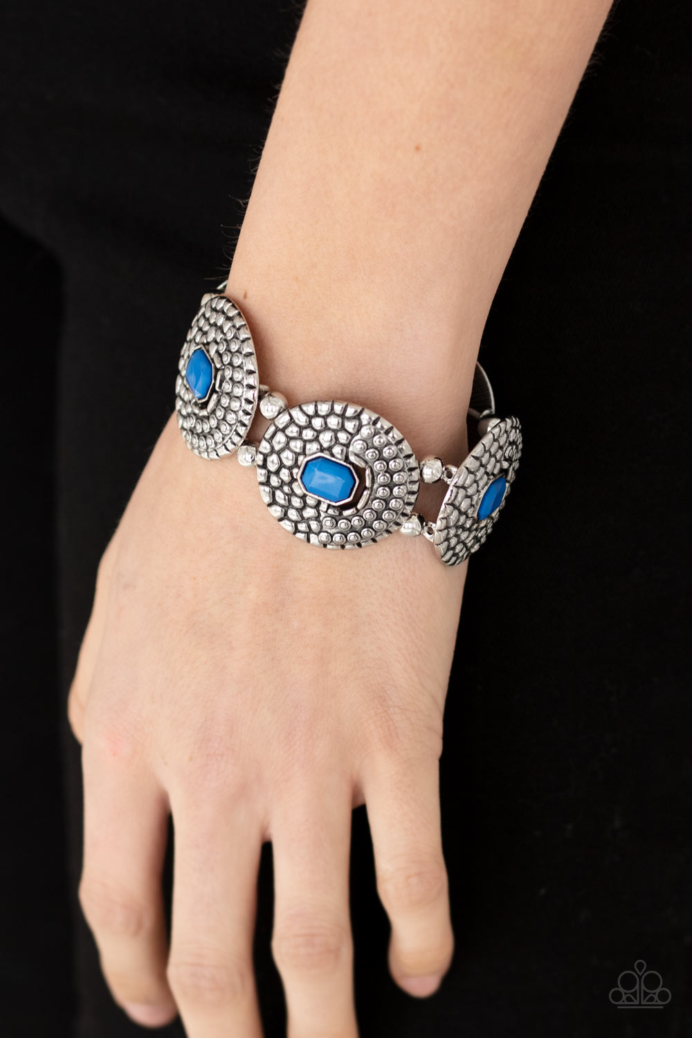 Prismatic Prowl- Blue and Silver Bracelet- Paparazzi Accessories