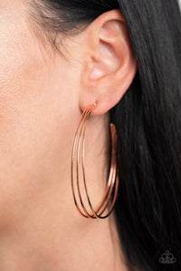 Rimmed Radiance- Copper Earrings- Paparazzi Accessories