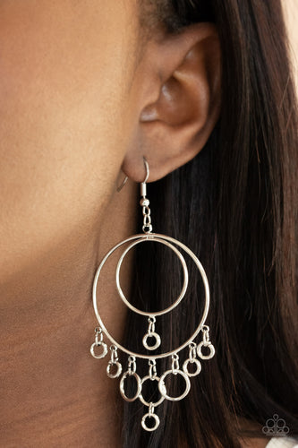 Roundabout Radiance- Silver Earrings- Paparazzi Accessories
