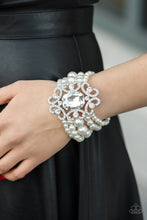 Load image into Gallery viewer, Rule The Room- White and Silver Bracelet- Paparazzi Accessories