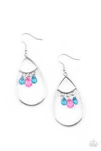 Shimmer Advisory- Multicolored Silver Earrings- Paparazzi Accessories