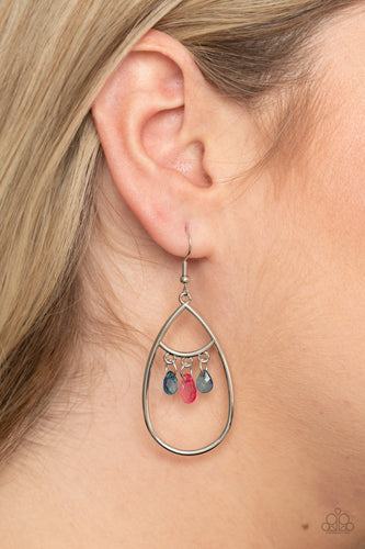 Shimmer Advisory- Multicolored Silver Earrings- Paparazzi Accessories