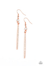 Load image into Gallery viewer, Skyscraping Shimmer- White and Copper Earrings- Paparazzi Accessories