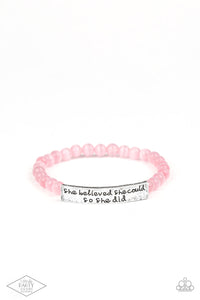 So She Did- Pink and Silver Bracelet- Paparazzi Accessories