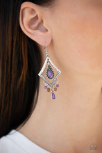 Load image into Gallery viewer, Southern Sunsets- Purple and Silver Earrings- Paparazzi Accessories