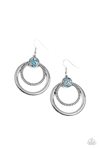 Spun Out Opulence- Blue and Silver Earrings- Paparazzi Accessories