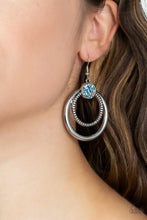 Load image into Gallery viewer, Spun Out Opulence- Blue and Silver Earrings- Paparazzi Accessories