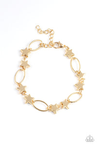 Stars and Sparks- Gold Bracelet- Paparazzi Accessories