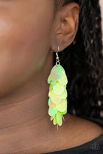 Load image into Gallery viewer, Stellar In Sequins- Green and Silver Earrings- Paparazzi Accessories