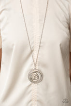 Load image into Gallery viewer, Subliminal Sparkle- White and Silver Necklace- Paparazzi Accessories