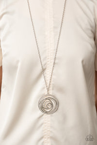 Subliminal Sparkle- White and Silver Necklace- Paparazzi Accessories