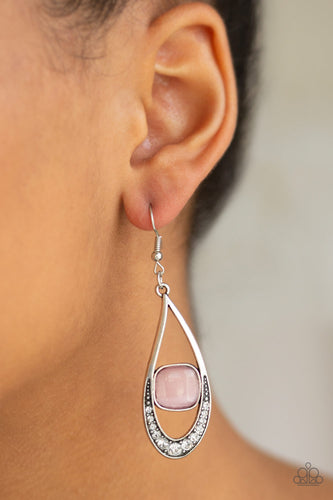 The Greatest GLOW On Earth- Pink and Silver Earrings- Paparazzi Accessories