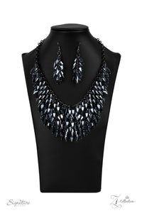The Heather- Blue and Gunmetal Necklace- Paparazzi Accessories