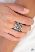 Load image into Gallery viewer, The Money Maker- Black and Silver Ring- Paparazzi Accessories