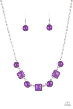 Load image into Gallery viewer, Trend Worthy- Purple and Silver Necklace- Paparazzi Accessories