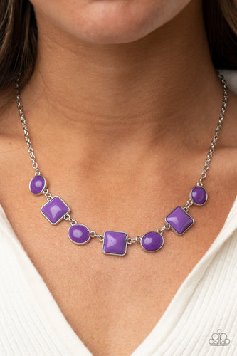 Trend Worthy- Purple and Silver Necklace- Paparazzi Accessories