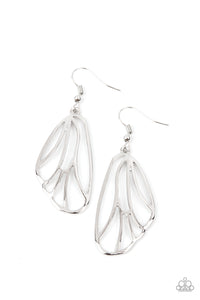Turn Into A Butterfly- Silver Earrings- Paparazzi Accessories