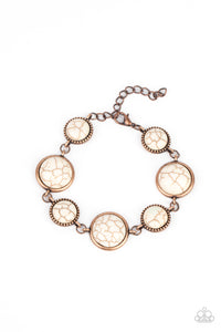 Turn Up The Terra- White and Copper Bracelet- Paparazzi Accessories