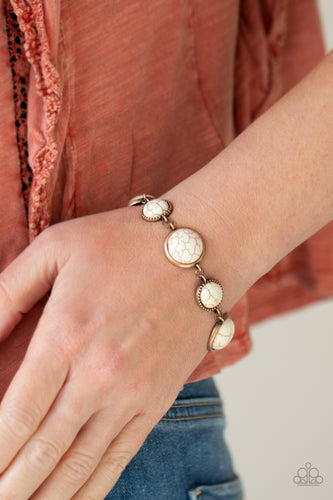 Turn Up The Terra- White and Copper Bracelet- Paparazzi Accessories