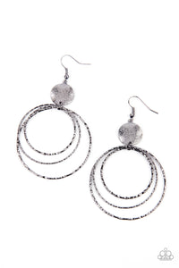 Universal Rehearsal- Gunmetal Earrings- Paparazzi Accessories